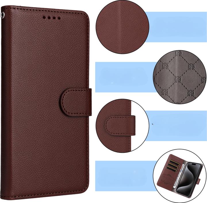 Actual product image Cover-Discount Galaxy S25 FE - Lederoptik-Hülle mit strukturierter Oberfläche (Samsung Galaxy S25 FE)