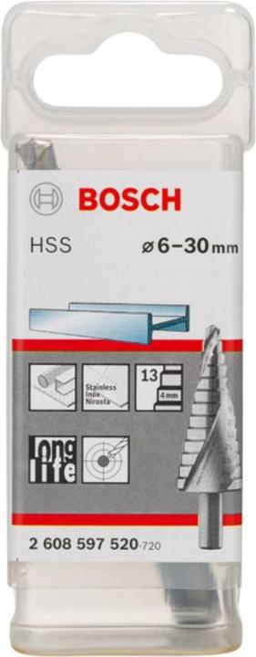 Actual product image Bosch Professional Zubehör Step drill HSS, 6 - 30 mm, 10 mm, 93.5 mm, 14 steps (10 mm)