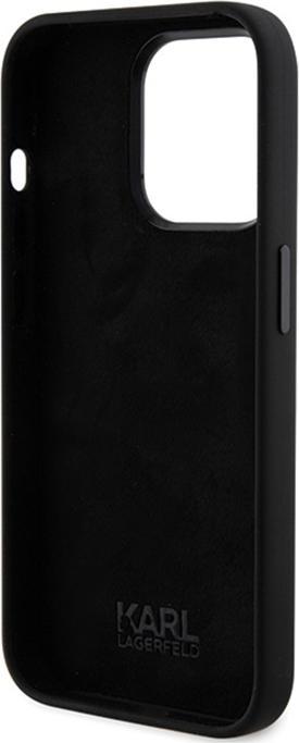 Actual product image Karl Lagerfeld KLHCP15LSMHKNPK iPhone 15 Pro 6.1" czarny/black Silicone Ikonik Metal Pin (Apple iPhone 15 Pro)