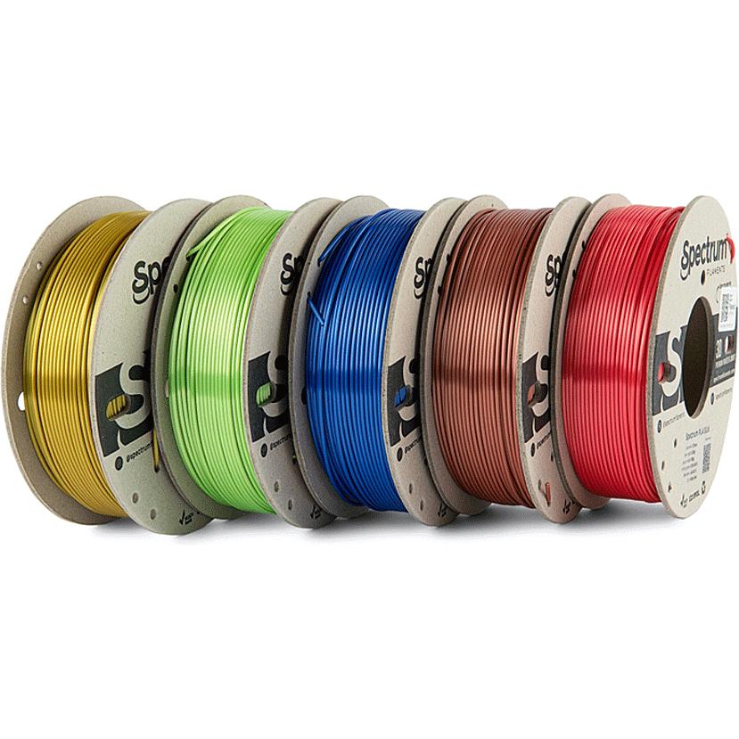 Spectrum Filament PLA Silk (PLA, 1.75 mm, 250 g, Gold, Kupfer, Grün, Blau, Rot), 3D Filament, Gold, Kupfer, Grün, Blau, ...