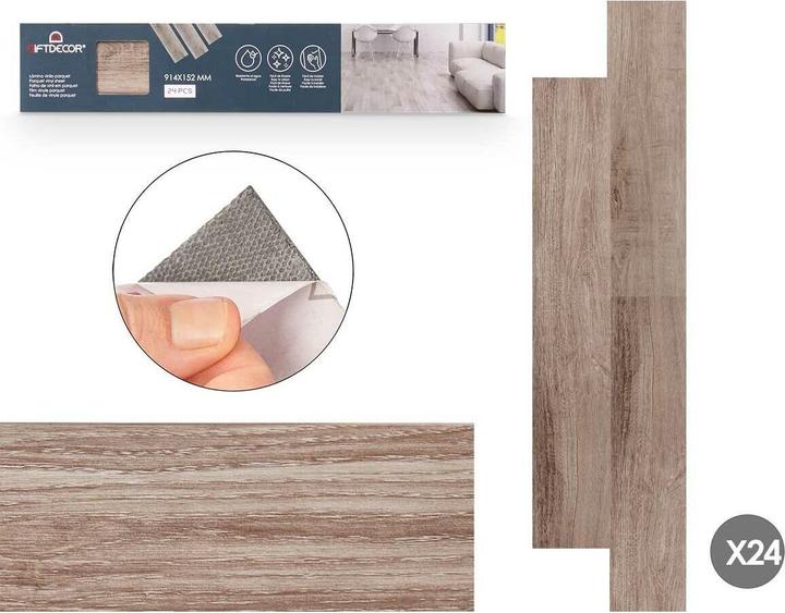 Giftdecor Set 24 dunkelgraue Parkettfolien 914x152mm