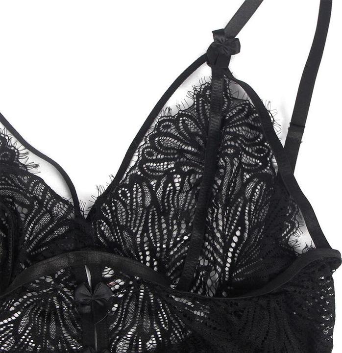 Actual product image Subblime Babydoll With Adjustable Lace Straps Black S/M (S, M)