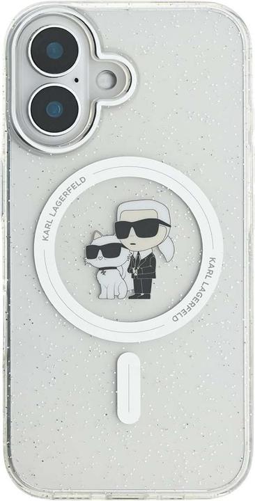 Produktbild Karl Lagerfeld IML Glitter Karl und Choupette MagSafe Back Cover für Apple iPhone 16 klar (Apple iPhone 16)