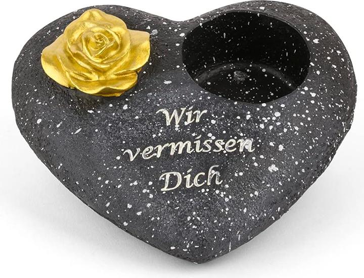 Produktbild Novaliv Grabschmuck I Grabengel Grabdeko Grabherz grabdekoration Engel für Friedhof grablaterne