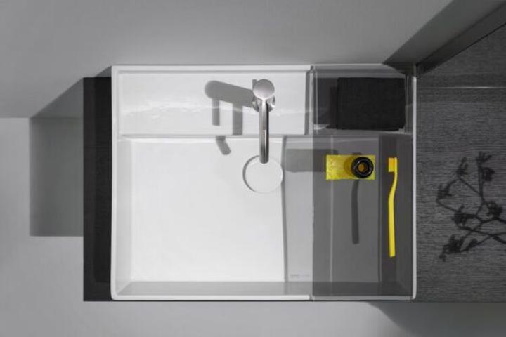 Produktbild Laufen Kartell Aufsatzwaschtisch 1 Hahnloch, mit Überlauf, Unterseite geschliffen, 600x460mm, H8163 (460 mm, 600 mm)