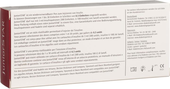 Actual product image JuniorStar Lantus/Apidra/Insuman Insulinpen rot (Insulin injections)