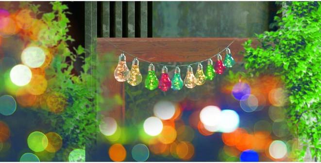 Produktbild MICA Living 10er Solar LED Party-Lichterkette - bunt - aus Kunststoff - ca. 380 cm (3.80 m)