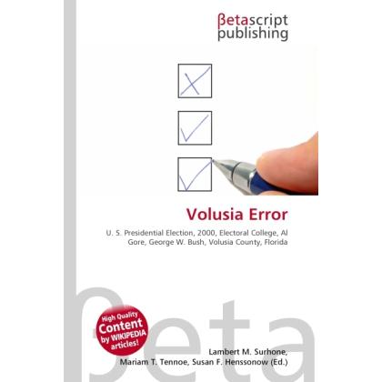 Volusia Error, Fachbücher von Lambert M. Surhone, Miriam T. Timpledon, Susan F. Marseken