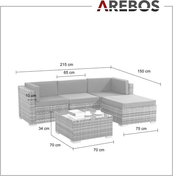 Produktbild Arebos Polyrattan - Sitzgruppe