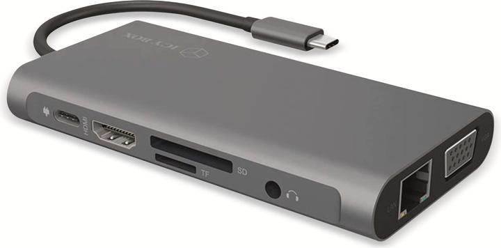 Actual product image Icy Box IB-DK4040-CPD - USB Type-C mini Dock PD (USB-C, 10 Ports)