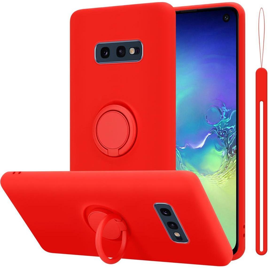 Cadorabo TPU Liquid Ring Silicone Case Hülle (Samsung Galaxy S10e), Smartphone Hülle, Rot