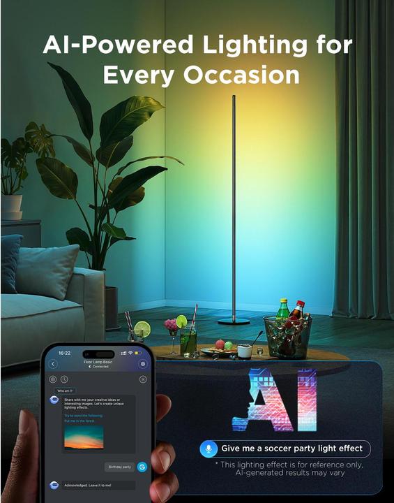 Productafbeelding Govee RGBICW Floor Lamp With Matter, H8076C13 (2200 lm)