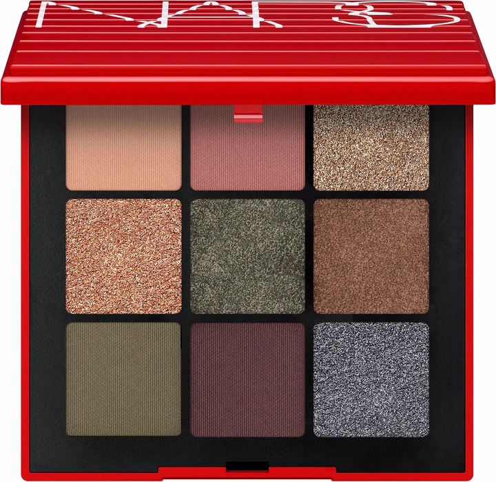 Actual product image NARS Cosmetics Climax (Matte mauve brown, Mat beige, Shimmering champagne, Metallic copper, Antique pewter, Shimmering deep brown, Mat khaki, Matte rich brown, Shimmering slate blue)