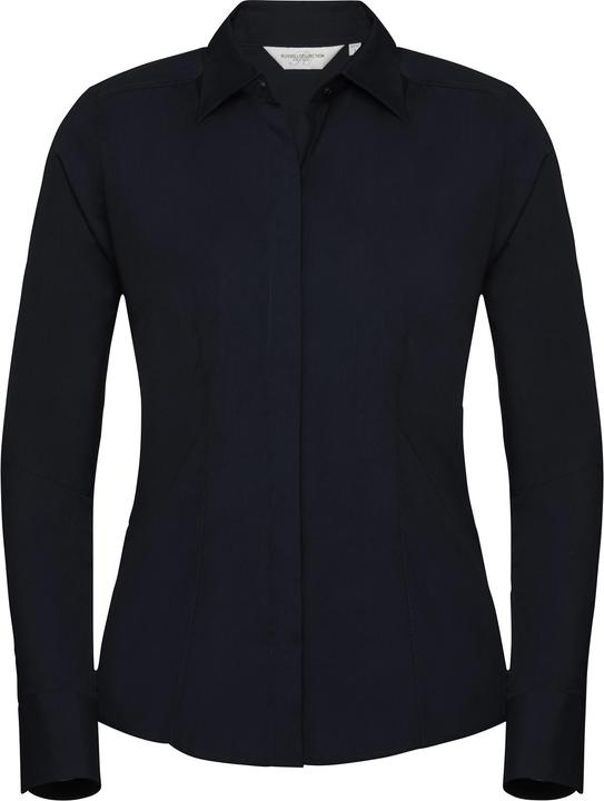 Produktbild Russell Collection Popelin Bluse Hemd Langarm pflegeleicht tailliert (L)