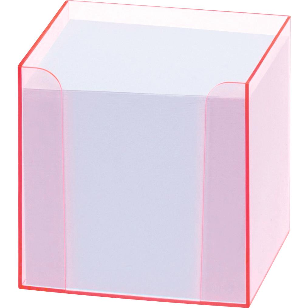 Folia, Schreibtisch Accessoire, Zettelbox LUXBOX transparent inkl. 800 Notizzettel weiss