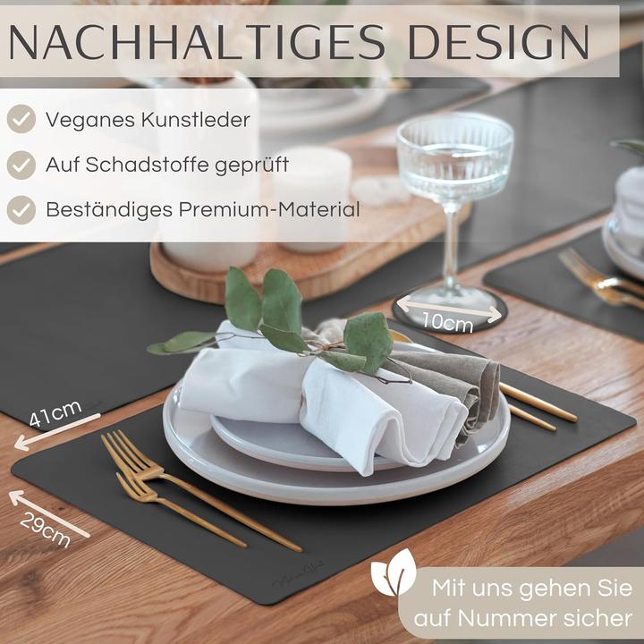 Image du produit Mahewa Premium Tischset aus Kunstleder (6er Set) (6 pcs, 41 x 29 cm)