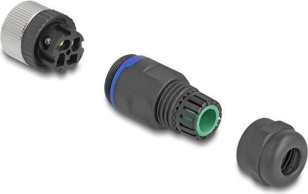 Actual product image Delock M12 plug connector A-coded 4-pin socket for mounting