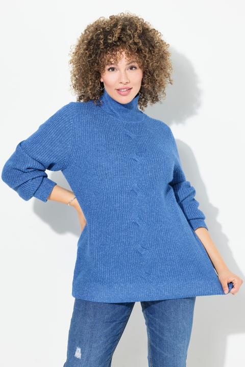 Produktbild Ulla Popken Pullover, Zopfmuster, Stehkragen, Langarm (50, 52)