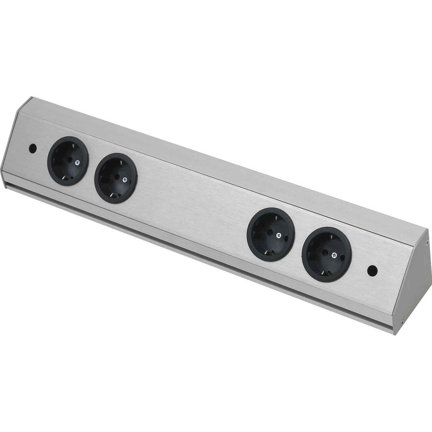 Thumbnail - Wipo, Steckdosenleiste, Steckdosenleiste Corner Compact 230 V, max.3500 Watt, L 760 mm, Edelstahl Effekt (2 m)