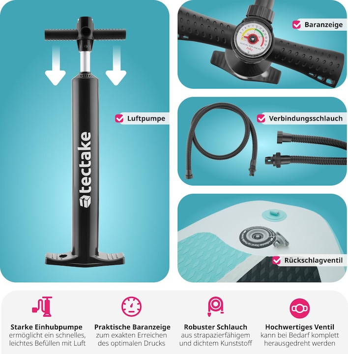 Produktbild tectake Stand-Up Paddle Board Zenon, 2in1 aufblasbar, Komplettset