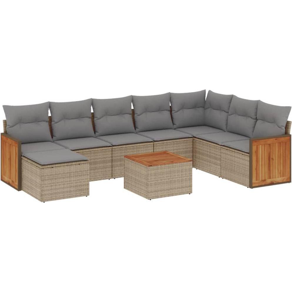 VidaXL, Gartenlounge, 10-tlg. Garten-Lounge-Set mit Kissen