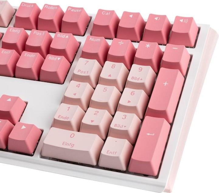 Actual product image Ducky One 3 Gossamer Pink Gaming Keyboard - MX-Ergo-Clear (DE, Cable)