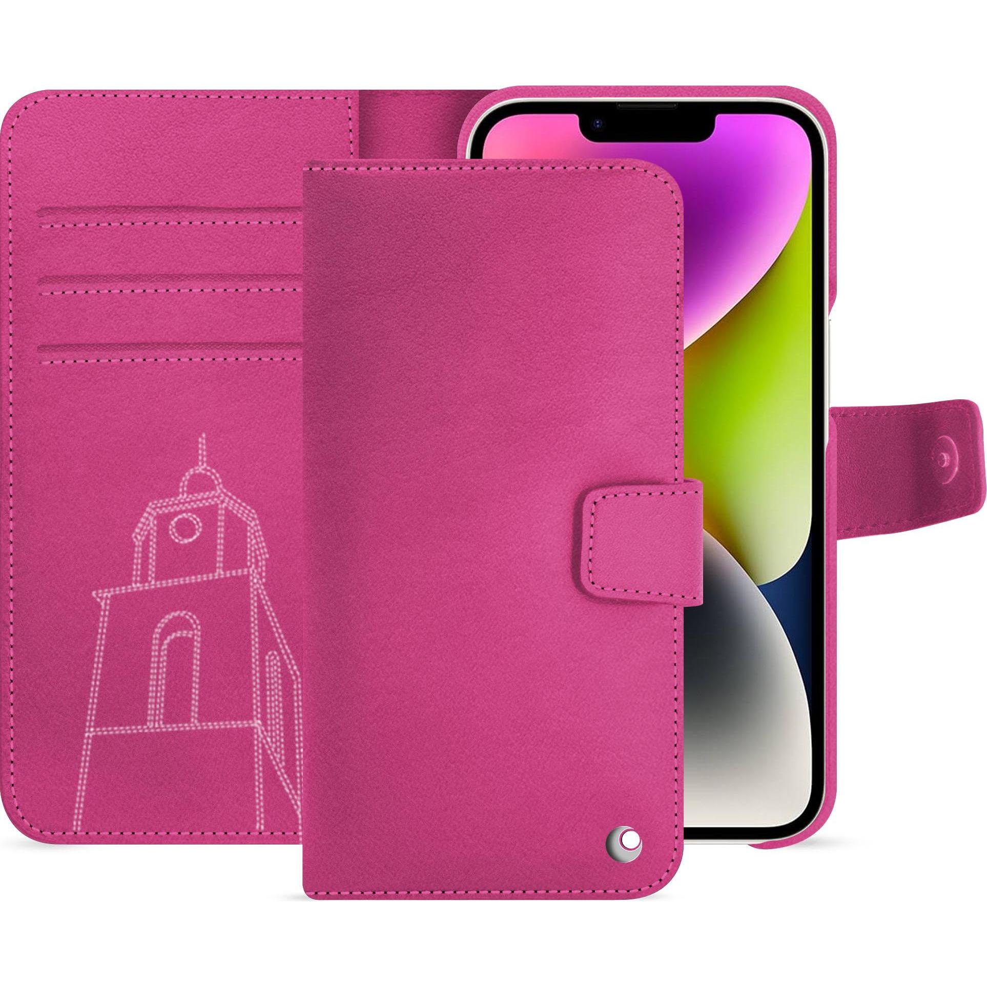 Noreve Lederschutzhülle Apple iPhone 15 Plus (Apple iPhone 15 Plus), Smartphone Hülle, Rosa