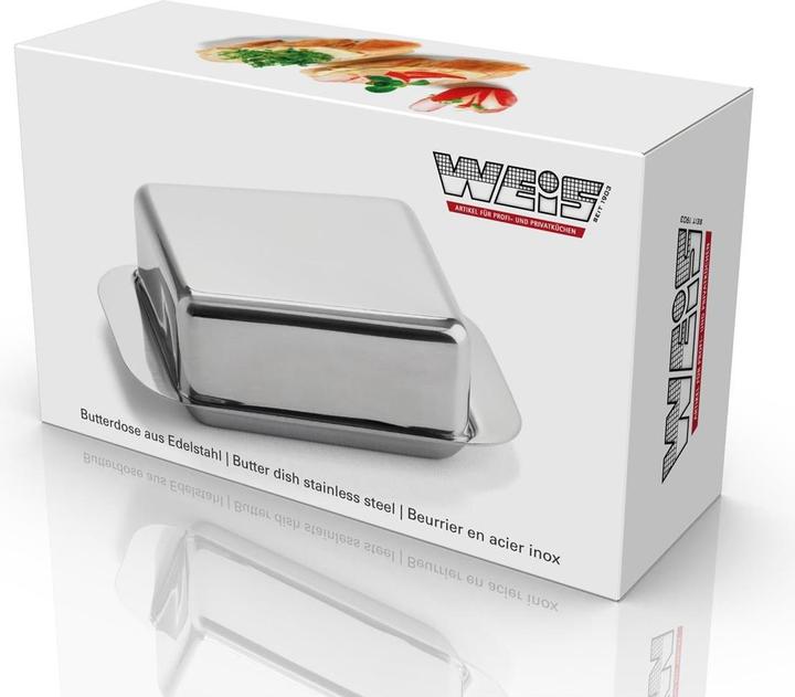 Produktbild Weis Butterdose für 125g Butter 12,5x7,5x4,5cm Edelstahl (0.51 l)