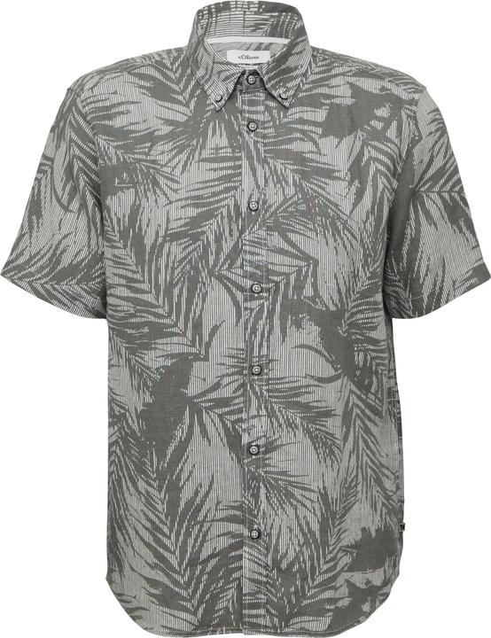 Produktbild S.Oliver Hemd Regular Fit: Gemustertes Kurzarmhemd aus Leinen (M)