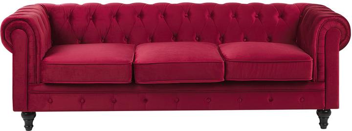 Produktbild Beliani Sofa Set Samtstoff dunkelrot 4-Sitzer CHESTERFIELD (Chesterfield)