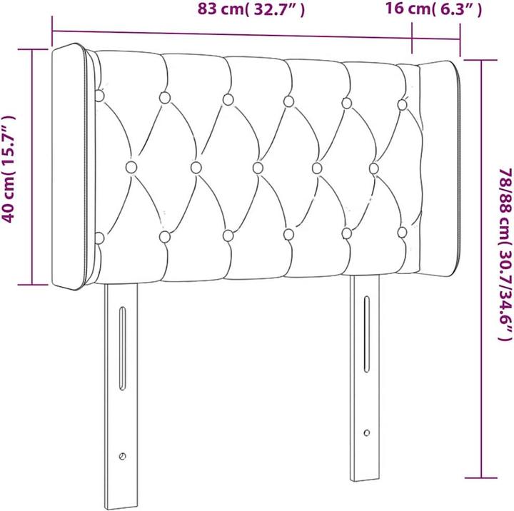 Actual product image vidaXL LED Kopfteil (83 x 16 x 88 cm)