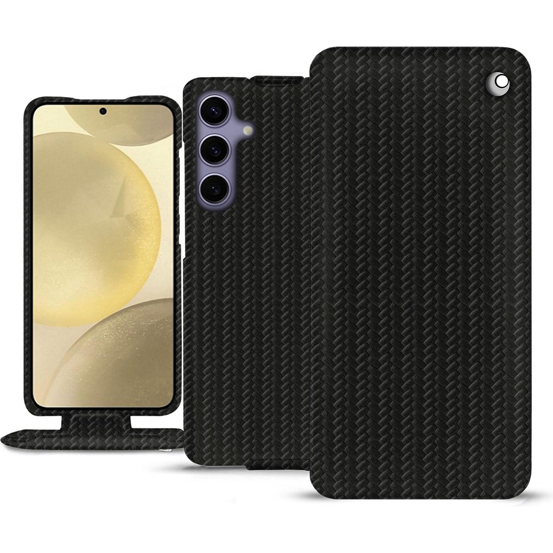 Noreve Lederschutzhülle vertikal (Samsung Galaxy S24+), Smartphone Hülle, Schwarz