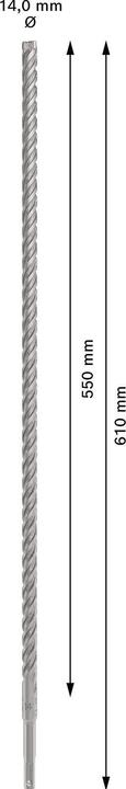 Produktbild Bosch Zubehör PRO SDS plus-5X Hammerbohrer, 14 x 550 x 610 mm (14 Millimeter)