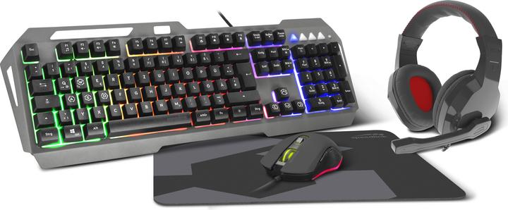 Speedlink LUNERA Clavier de jeu USB filaire, souris rétroéclairée, touches multimédia, allemand, QWERTZ, Wi (DE, Filaire)