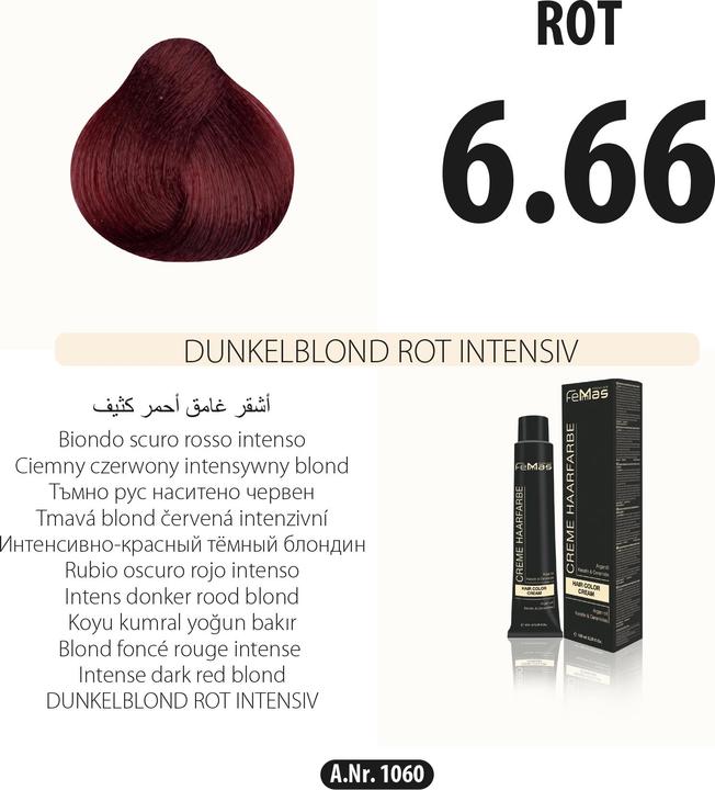 Produktbild FemMas 6.66) Haarfarbe Dunkelblond Rot Intensiv 100ml (Dunkelblond Rot Intensiv 100ml)