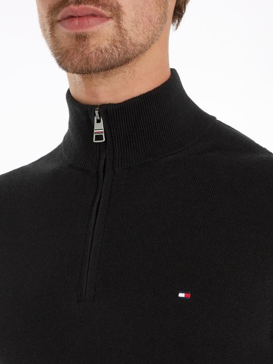 Immagine prodotto Tommy Hilfiger Pima CTN Cashmere Pullover Zip Mock Black (S)