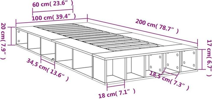 Image du produit vidaXL Bettgestell (100 x 200 cm)