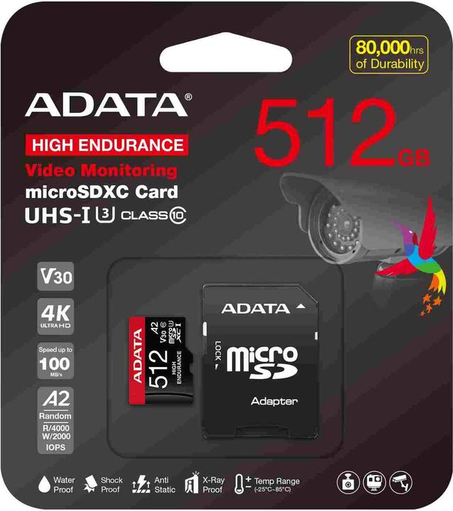 Immagine prodotto Adata High Endurance (512 GB, microSDXC, U3, UHS-I)