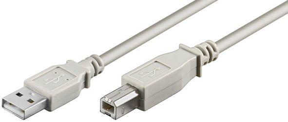 Actual product image Hapena USB cable 1.8m USB2AB2 USB 2.0,A plug to B plug,grey (1.80 m, USB 2.0)