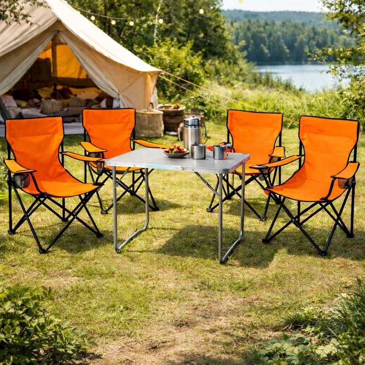 Produktbild Mojawo 5-teiliges Campingmöbel Set orange Tisch+Campingstühle mit Tasche