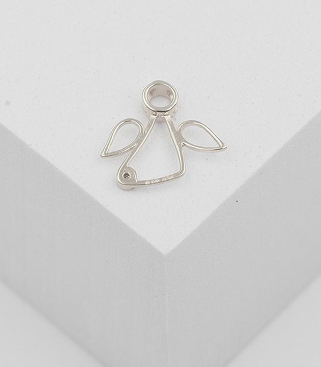 Image du produit Muau ange pendentif or blanc 750 diamant 0.0075ct. 13x15mm (Or blanc 750)