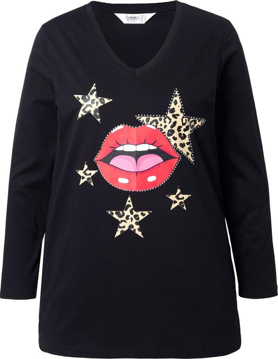 Produktbild Angel of Style T-Shirt, Komfort Fit, Kussmund-Motiv, Langarm (46)