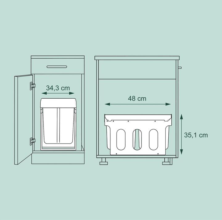 Produktbild Relaxdays Einbaumülleimer (15 l)