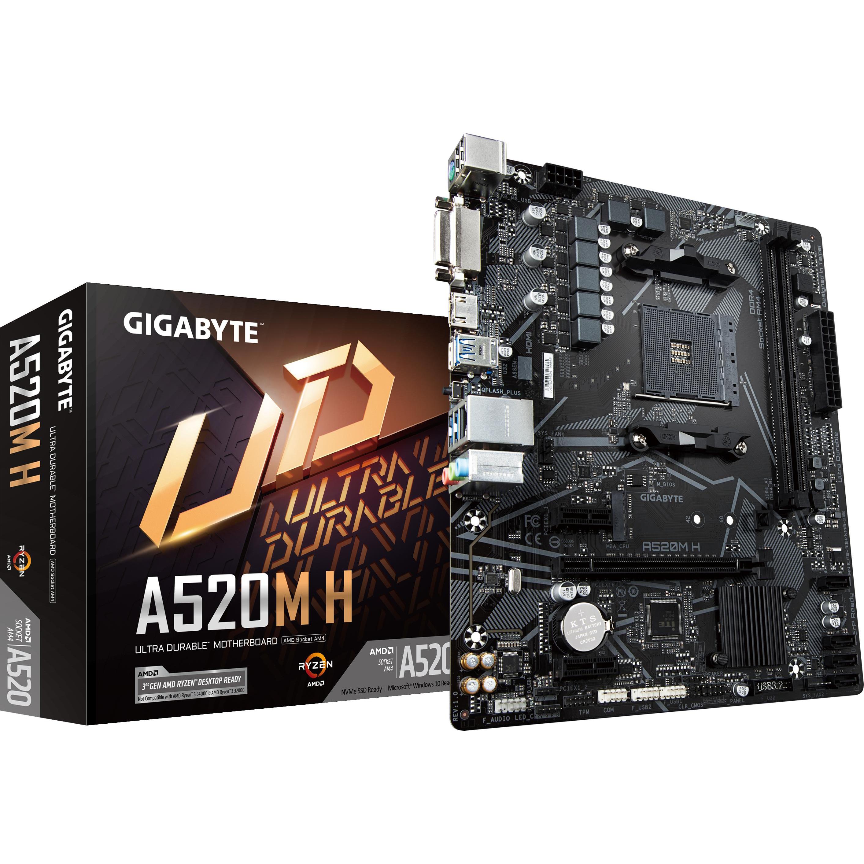 Gigabyte A520M H (AM4, AMD A520, mATX), Mainboard