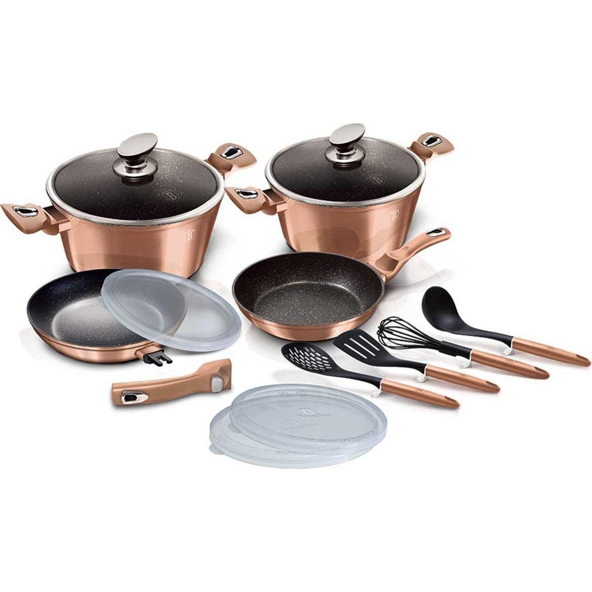 Thumbnail - BerlingerHaus Granite Pot Set, Pfanne + Kochtopf, Gold