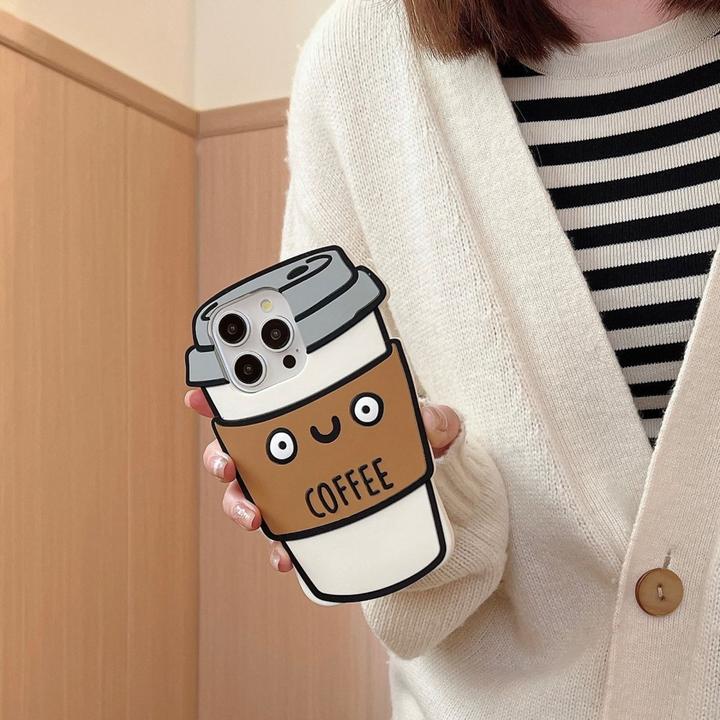 Actual product image Ueli Express Funny 3D silicone coffee cup sleeve (Apple iPhone 15 Pro Max)