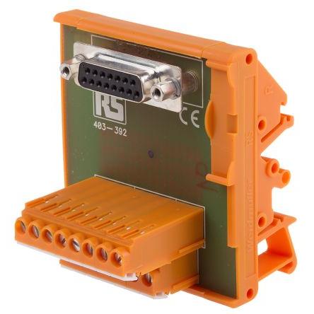 Rs Pro Schnittstelle Din-Schiene D-Sub 15-polig, Elektronikmodul
