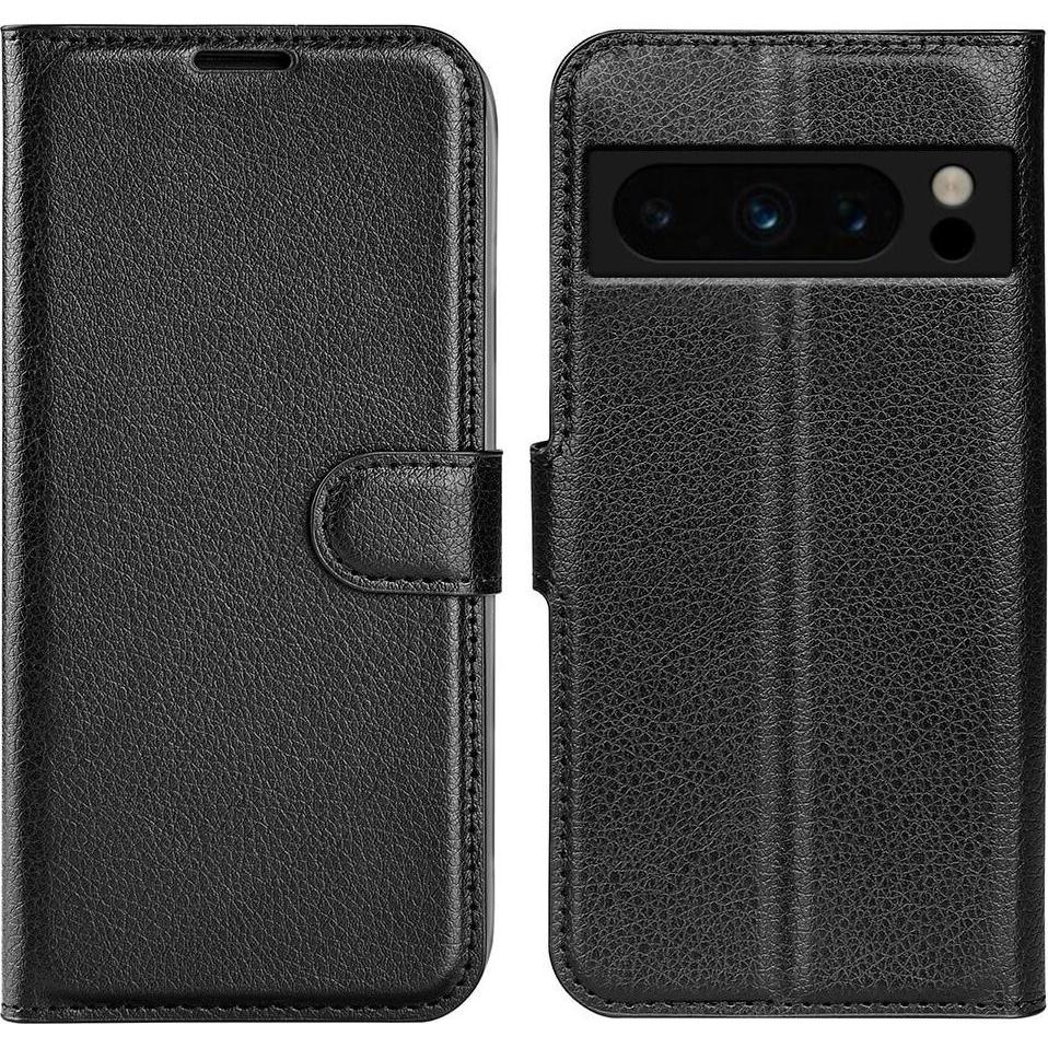 Cover-Discount Google Pixel 8 Pro - Leder Etui Hülle schwarz (Google Pixel 8 Pro), Smartphone Hülle, Schwarz