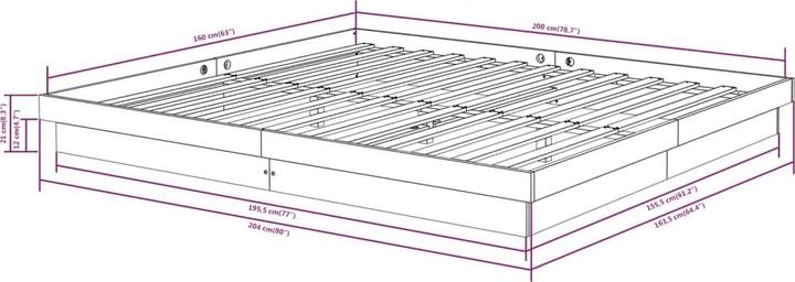 Produktbild vidaXL Bettgestell (160 x 200 cm)
