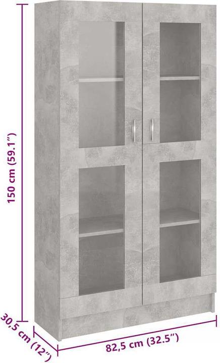 Produktbild vidaXL Vitrinenschrank (82.50 x 30.50 x 150 cm)